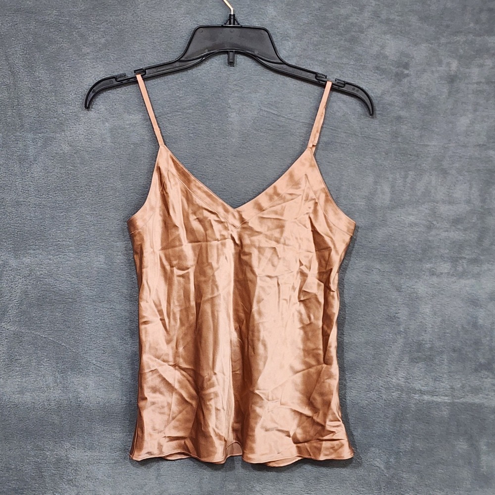 Ginia Silk Camisole‎ Canyon Rose V-Neck Adjustable Strap Tank Top Small